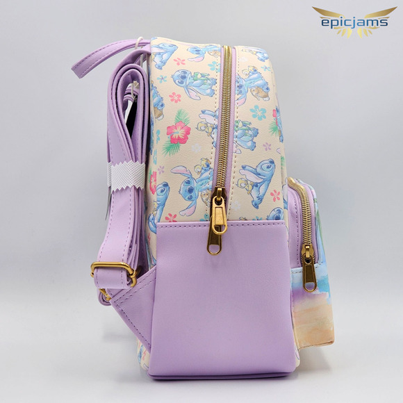 Loungefly Disney Stitch & Ducks Beach Mini Backpack New - Picture 4 of 7